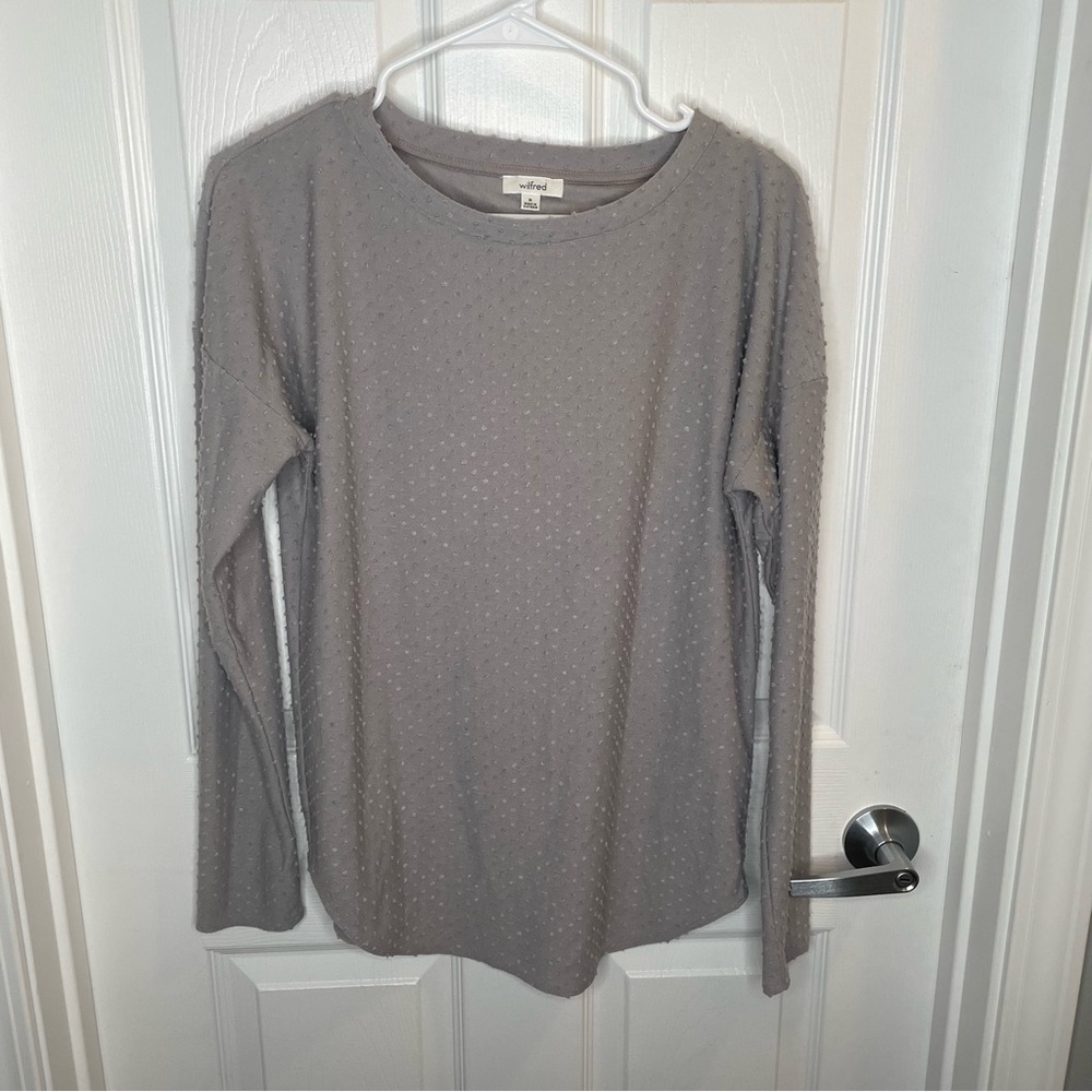 Wilfred Aritzia La Rivière Jacquard Open Back Top In Gray M
